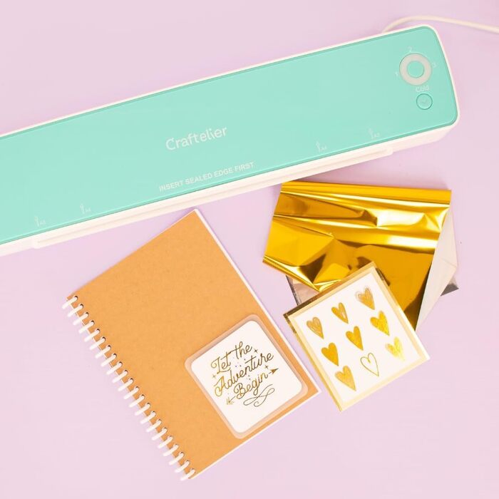 Гарячий та холодний ламінатор та аплікатор плівки Craftelier, для конвертів від 80 до 125 мікрон, для заклеювання документів розміром до 33 см, зручний у використанні в офісі, вдома чи в школі