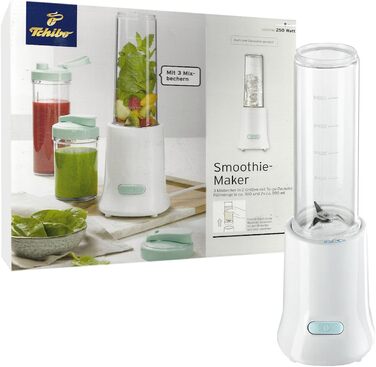 Блендер TCM Tchibo Smoothie Maker з собою 3 кришки та 3 чашки блендера