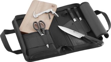 Набір ножів ZWILLING Four Star Traveller Set/Knife Set із 7 предметів для кемпінгу, набір із 3 ножів, обробна дошка, ніж офіціанта, ножиці та сумка для перенесення