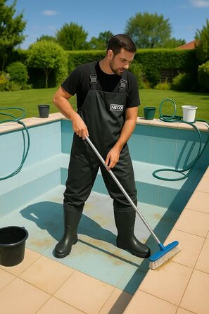 Водонепроникні вейдерси NECO з чобітьми, унісекс рибальські штани з ПВХ з регульованими ремінцями, штани для ставка, штани для захисту від повені для рибалок, сільського господарства, садівництва та обслуговування водотоків, розмір 46