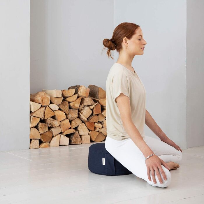 Подушка для медитації basaho WHEEL Zafu Подушка для йоги Органічна бавовна Гречана лушпиння Знімний чохол, який можна прати, світло-рожевий