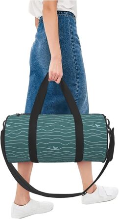 Складана дорожня сумка Морська хвиля з абстрактним малюнком китів, унісекс, ідеальна для коротких подорожей та спорту