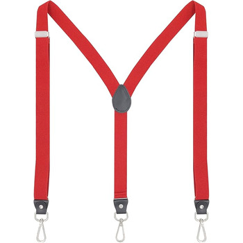 Підтяжки Ausukler Extra Strong 2,5 см з карабін-гачками червоний