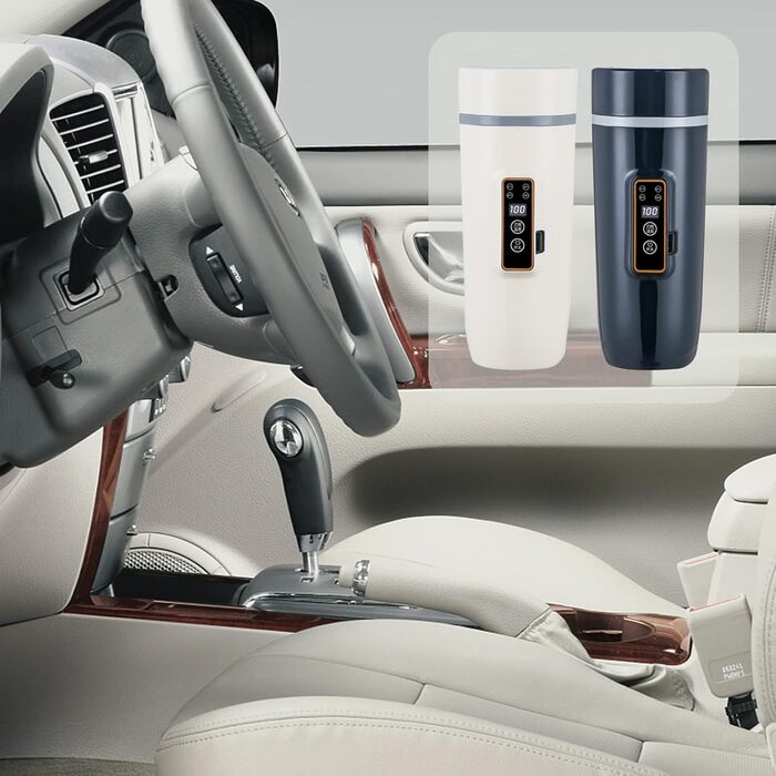 Чайник Дорожній чайник 12В 350мл Швидкий чайник Двошаровий термос з нержавіючої сталі для приготування молока, кави та чаю (80Вт ч