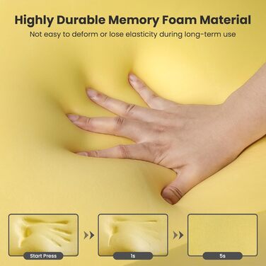 Подушка для сну JINXIA з піни з ефектом пам&39яті, ергономічна ортопедична подушка для шиї, охолоджувальна подушка зі знімною наволочкою для сну на боці, спині та животі, темно-сіра