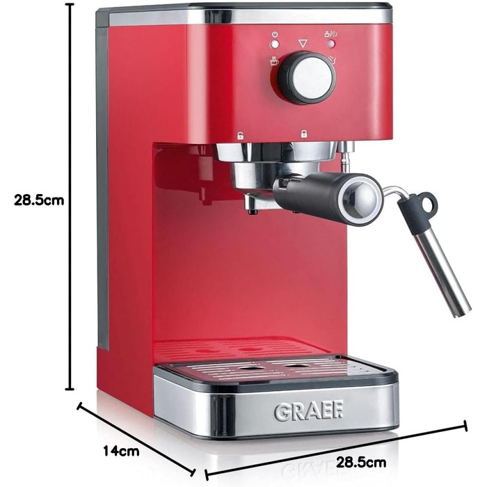 Кавоварка для еспресо Graef Salita з тримачем для сита Red 1400 Вт