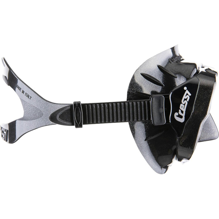 Набір для підводного плавання Cressi Big Eyes Seal Dry Snorkel Set для дорослих, преміальна маска для дайвінгу з панорамним видом, силіконове ущільнення, запатентовані лінзи для огляду вниз та суха трубка для легкого дихання, один розмір, чорний/чорний