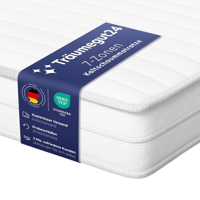 Матрац Trumegut24 AquaFlex 7-зонний 180x200 см Рівень жорсткості H4 Ергономічний матрац з холодної піни Гіпоалергенний та антибактеріальний Знімний та пральний чохол Сертифіковано Oeko-TEX (16 см, 180 x 200 см) 180 x 200 см 16 см