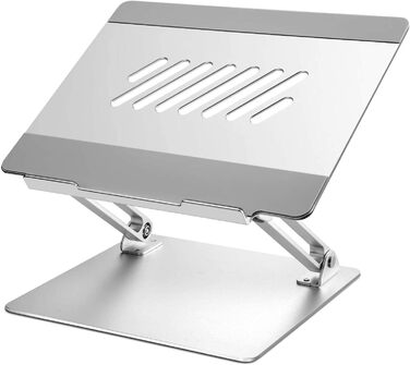 Підставка для ноутбука Konsol, складна, з регульованим кутом нахилу, легка та міцна з алюмінію, сумісна з ноутбуками до 17 дюймів (Золота)