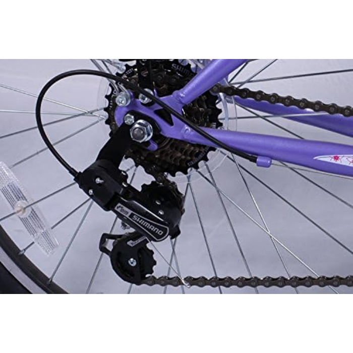 Велосипед Talson 24 дюйми, 21 швидкість з підсвічуванням, фіолетово-білий