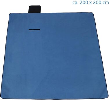 Ваша ковдра для пікніка GEAR Blue XL 200x200 Кемпінгова флісова ковдра Водонепроникна та ізольована пляжна ковдра