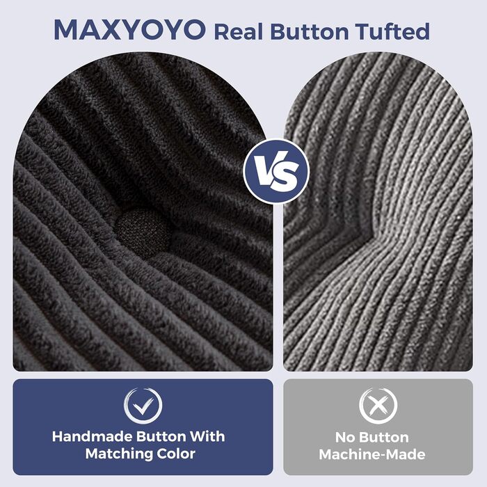 Кутовий диван MAXYOYO з вельвету з підсклянником, модульний диван, що трансформується в L-подібний та двоспальний диван, 3-місний диван без кісток для вітальні, не потребує складання, сірий, L-подібний