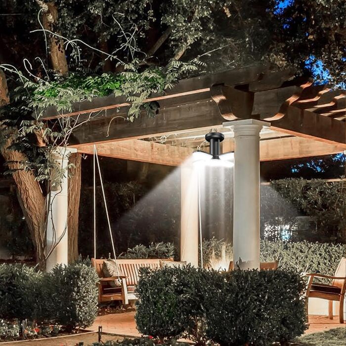 Сонячний кемпінговий ліхтар із 6 режимами, акумуляторний від USB, SOS, водонепроникний світлодіодний кемпінговий ліхтар, портативний, працює від батареї 4500 мАг, кемпінговий ліхтар, ліхтар для намету для використання на свіжому повітрі, для походів, чита