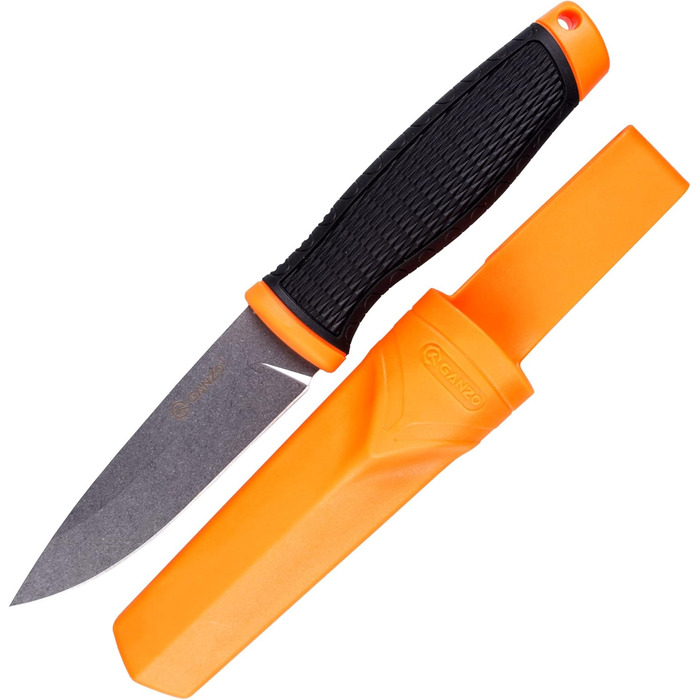 Ніж Ganzo G806-OR з фіксованим лезом, клинок з нержавіючої сталі 8CR14, ергономічна нековзна ручка, кемпінг, полювання, риболовля,