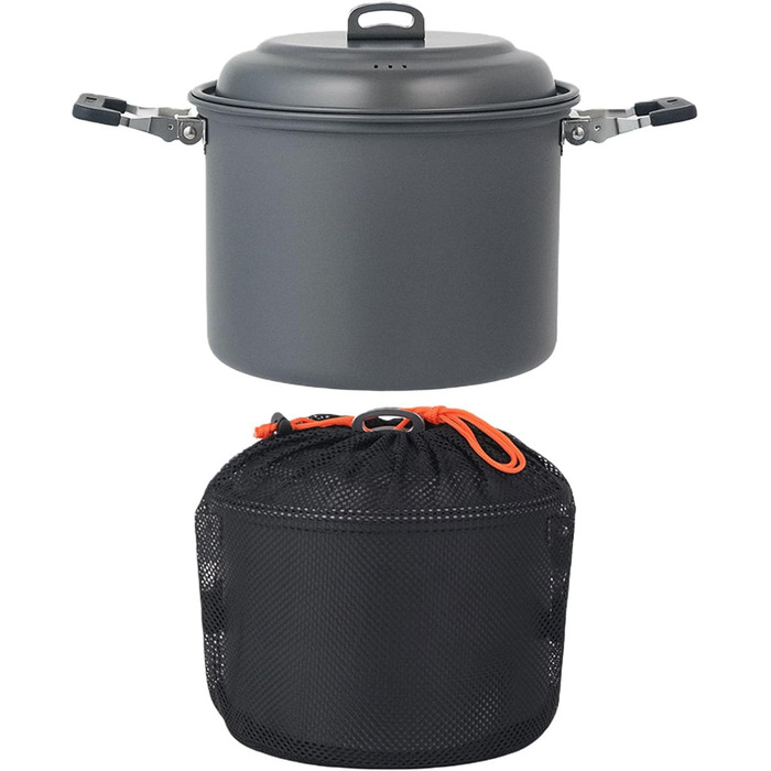 Каструлі для супу з кришками для кемпінгу, пікніків та полювання, твердий алюміній, універсальні для кемпінгу на 4-7 осіб