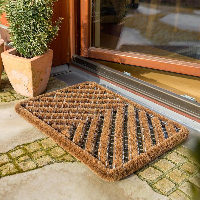 Килимок для вулиці Astra, килимок з кокосового волокна, килимок для вловлювання бруду, килимок зі щітки, всепогодний килимок - міцний натуральний килимок для дверей, 40x60 см (прямокутний)