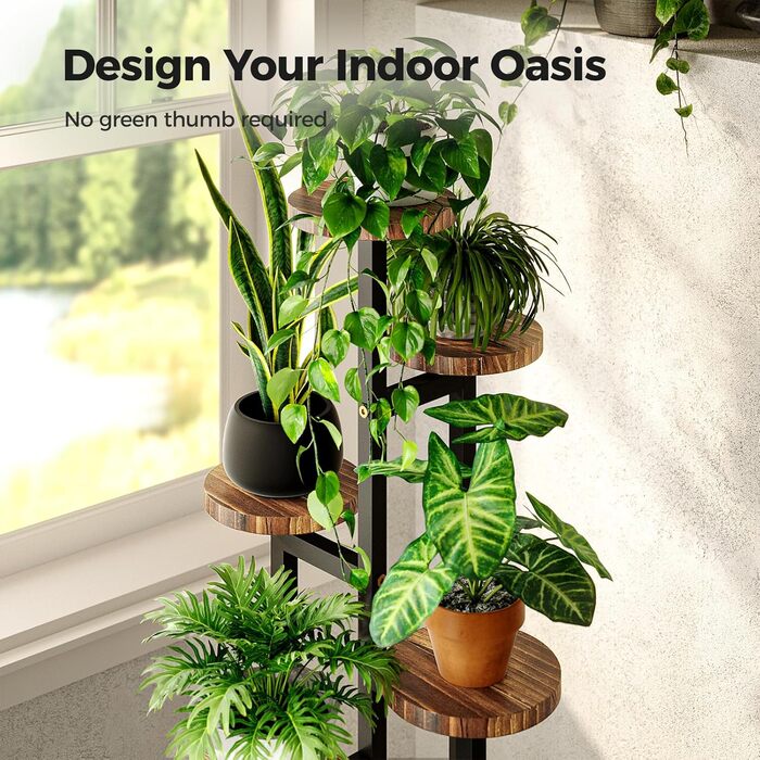 Дерев&39яна підставка для квітів Bamworld, підставка для рослин, полиця для рослин, зовнішня всепогодна 5-ярусна підставка, коричнева, декор для балкону, ґрунт для орхідей