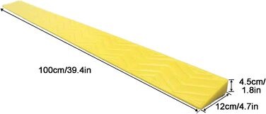 Портативний бордюрний пандус Yqyc, 100 × 12 × 4,5 см — легкий поріг для заїзду висотою 1–5,5 см (колір: чорний)