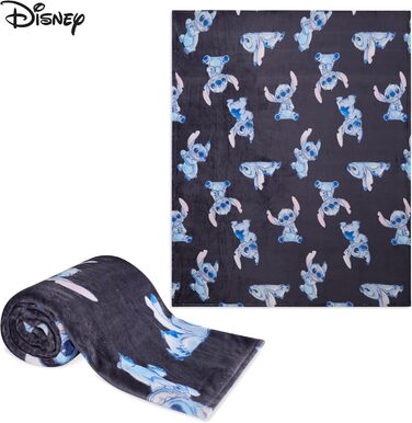 Флісова ковдра Disney Stitch, маленька, тепла, м&39яка ковдра, пухнаста ковдра, різнокольорова, для ліжка, дивана, затишна зима, 150x130 см, подарунки Stitch (Blue Stitch), Blue Stitch 150x130 см