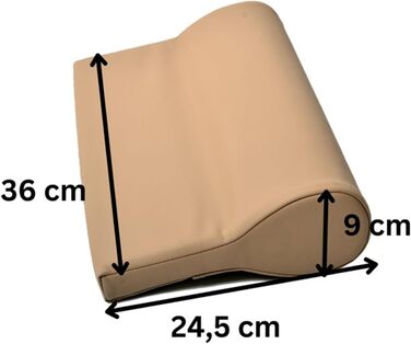 Масло- та водовідштовхувальна подушка для шиї для масажу, виготовлена з дрібнопористого пінопласту та з поліуретановим чохлом, як подушка для підтримки шиї для масажного столу (бежевий)