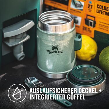Термоконтейнер Stanley Classic Legendary з ложкою 400 мл - Зберігає їжу гарячою або холодною протягом 7 годин - Підігрівач з нержа