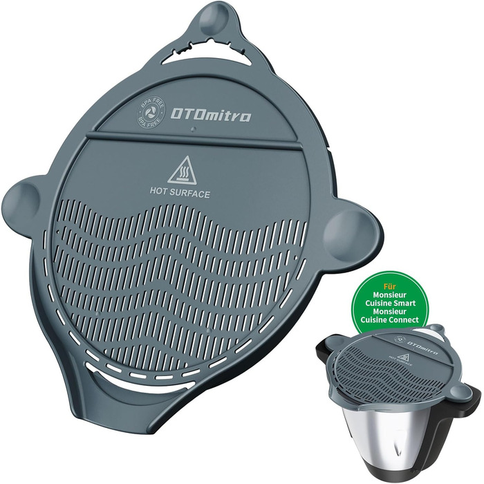 Ситечко OTOmitra Spout для змішування чаші Monsieur Cuisine Connect і Smart, насадка-ситечко для кухонного комбайна MCC Lidl, допоміжний засіб для наливання для MCS, ситечко для пасти BPA Frei, кухонне ситечко, ситечко для зливу овочів (сірий)Ситечко для 