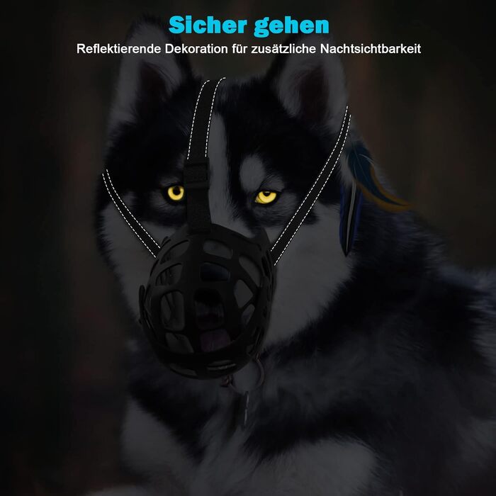 Намордник для собак Ownpets, Намордник для середніх собак, Намордник для німецької вівчарки, Силіконовий намордник для собак, Намордник для собак, Чорний, L