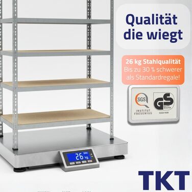 Стелаж робочої системи з дерев&39яними полицями 180x120x40 см - Оцинкований стелаж з вантажопідйомністю 150 кг на полицю. Міцний стелаж з 5 полицями для майстерень, житлових приміщень та підвалів.