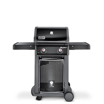 Газовий гриль Weber Spirit E-210 Classic, 2 пальники, площа гриля 51 x 46 см, решітка для підігріву, термометр на кришці, 2 колеса чорний/сріблястий (1500833)