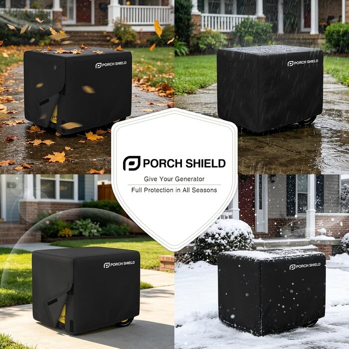 Водонепроникний універсальний чохол для генератора Porch Shield, 76,2 x 76,2 x 66 см, підходить для більшості генераторів 6000-11000 Вт, чорний