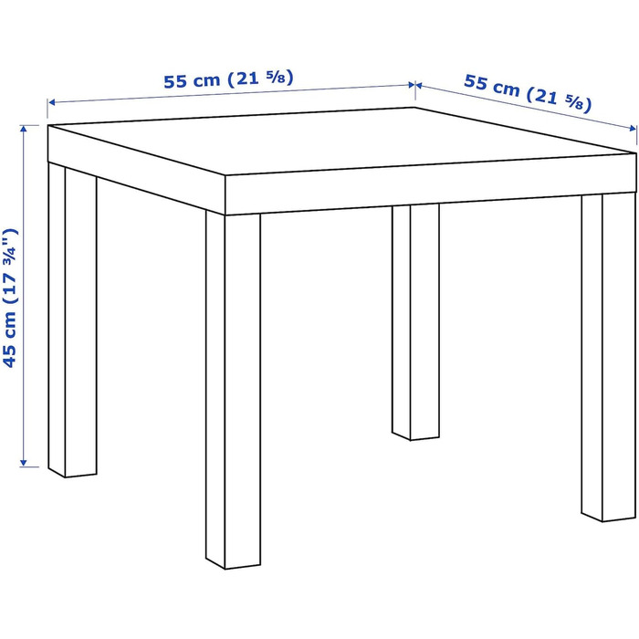 Журнальний столик IKEA Lack, білий, дерев&39яний, 45 x 55 x 55 см