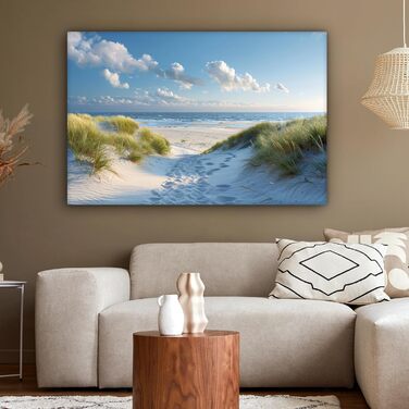 Велике полотно 120x80 см XXL Прикраса вітальні Картини для вітальні Підвісні стіни Декор вітальні Сучасні дюни - Літо - Сонце - Пе