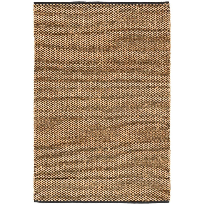 Пергамський джутовий килим Salsa Beige Black Строкатий - Ручна робота з міцного натурального волокна - Простий дизайн - Доступні р