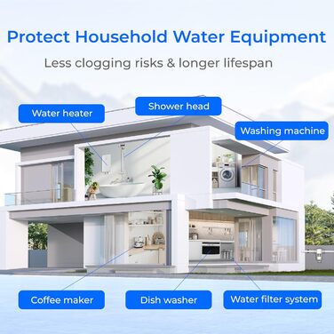 Осадовий фільтр Waterdrop Spin Down, багаторазовий фільтр для осаду для всього будинку, система попереднього фільтрування з можливістю промивання для міської/колодязної води, 1&39 3/4&39 MNPT, WD-PF01