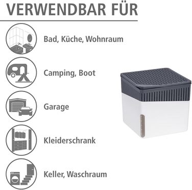 Кімнатний осушувач повітря Cube 1000 г Білий осушувач зменшує цвіль і запахи Піддон для крапель Багаторазовий знищувач вологи без