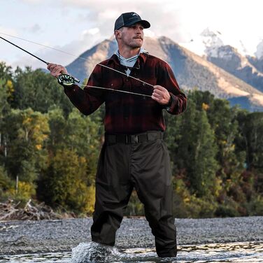 Чоловічі водонепроникні вейдерси Night Cat дихаючі вейдерси з черевиками для риболовлі, каное, каякінгу, роботи на річці, походів вздовж струмка, розмір 46, чорні