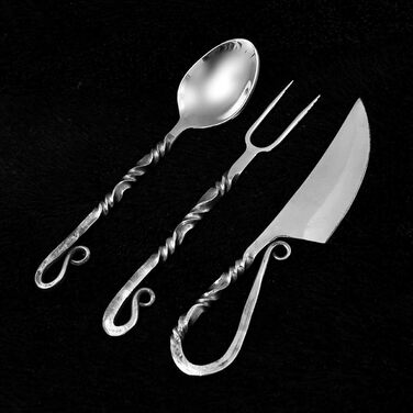 Середньовічний набір столових приборів, ковані вручну середньовічні столові прибори 4210