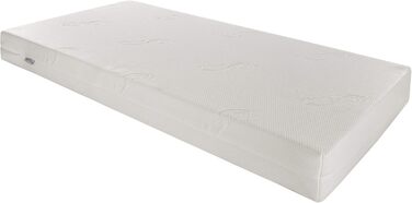 Дитяче ліжко Jacob, біле, з шухлядою, 120 x 60 см, включаючи матрац та чохол, дерев&39яні захисні поручні, захисний чохол