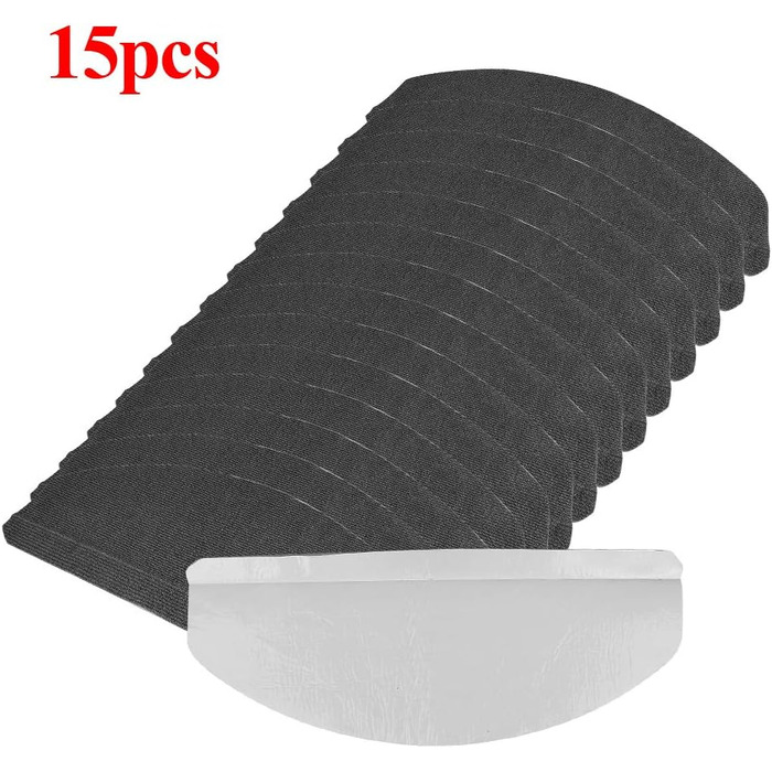 Набір із 15 самоклеючих килимків для сходів, нековзні, захисні килимки для сходів, підходять для дітей, людей похилого віку та домашніх тварин, 65 21 см, чорна сітка