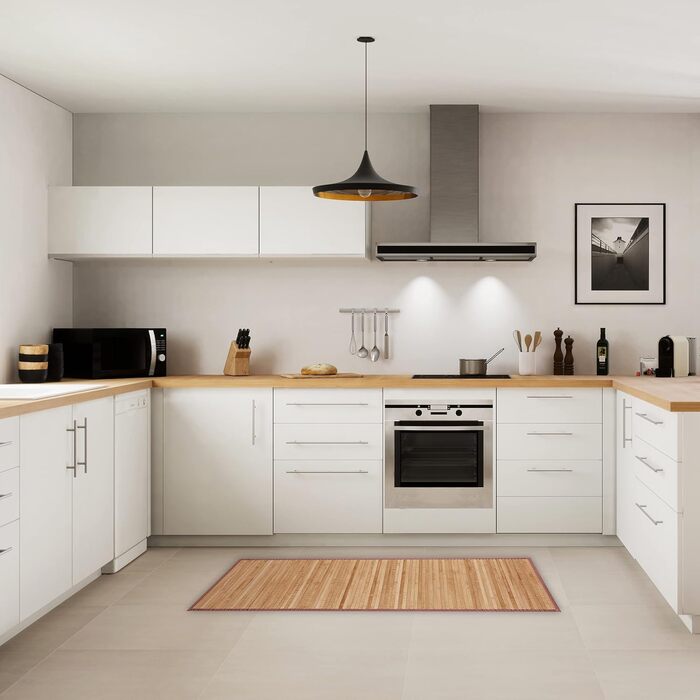 Бамбуковий килимок Relaxdays, 6122 см, вологостійкий, нековзний, бамбуковий килимок для ванної кімнати, коридору, кухні, килимок для ванної, натуральний, 100240841382 Односпальний