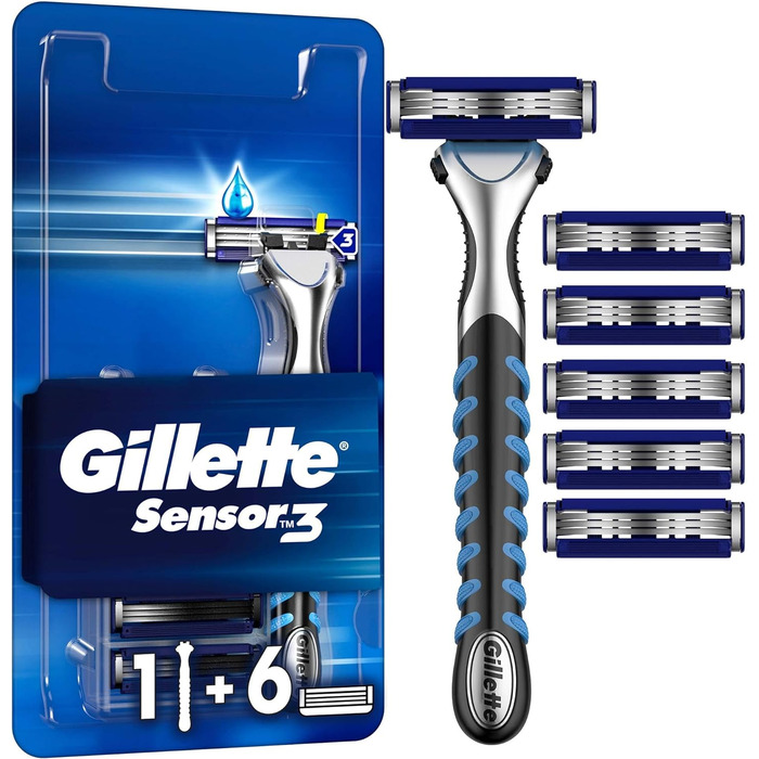 Чоловіча бритва Gillette Sensor3 6 змінних лез, чорна