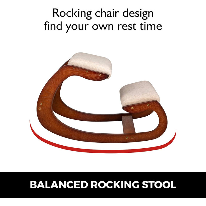 Ергономічне крісло для колін VEVOR, регульований стілець з гікорі з подушкою, зручний домашній стіл, ергономічне крісло/стілець для колін, що формує та знімає стрес, витримує 150 кг, коричневий