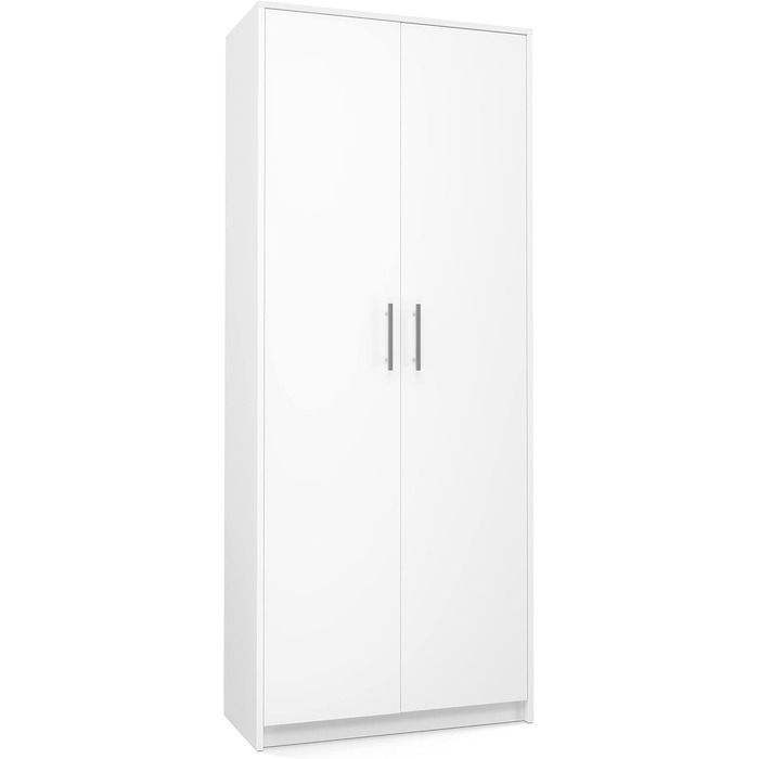 Багатофункціональна шафа Home Collective, біла, ширина 74 см, висота 180 см, з шістьма полицями та додатковим відділенням, картотечна шафа, побутова шафа, органайзер з МДФ