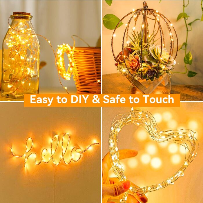 Світлодіодна батарея казкових вогнів з пультом дистанційного керування, 10M 100LED акумуляторна батарея з таймером 8 режимів IP65