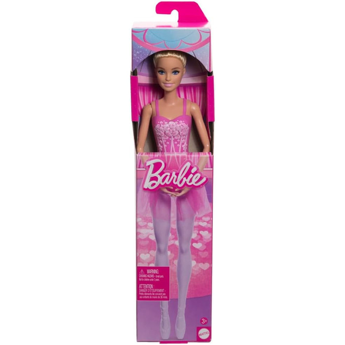 Лялька Barbie Balerina, модна лялька Blonde у фіолетовому кольорі, розтяжна пачка, з балетними ручками та пуантами Ballerina, HRG3