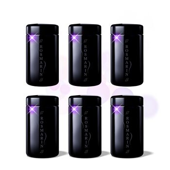 Елегантні скляні банки ANCEVIA з фіолетовим покриттям та індивідуальним гравіюванням, 200 мл набір із 6 шт. , герметичні контейнери з кришками Скляні контейнери Miron з кришками для спецій, насіння, чаю та трав