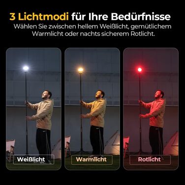 Висувний кемпінговий ліхтар BougeRV CL03 3200LM, акумуляторний кемпінговий ліхтар ємністю 8000 мАг, робочий ліхтар 2,3 м, телескопічний кемпінговий ліхтар для подорожей по бездоріжжю, для автофургонів, кемпінгу, будівельного майданчика, гаража, темно-зеле