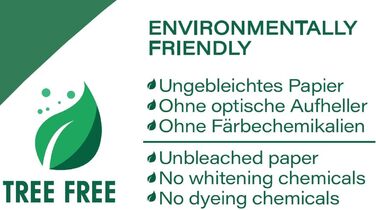 Копіювальний папір, папір для принтера, TreeFree, невибілений, перероблений зі 100 цукрової тростини, екологічний, DIN A4 72 г/м, натуральний колір, (2500 аркушів 5 упаковок по 500 аркушів кожна), перероблений