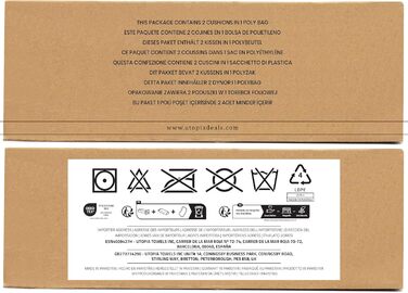 Комплект постільної білизни Utopia з 2 наповнювачів подушок 40 х 40 см, Внутрішня подушка Наповнювач Подушка Диванна подушка (біла