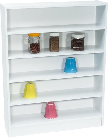 Білий стелаж з 5 полицями